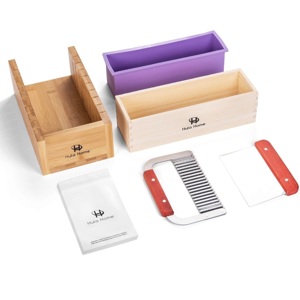 Hula Home Soap Making Kit - 44oz Silicone Mold w/Wooden Boxs, Cutter And Bags